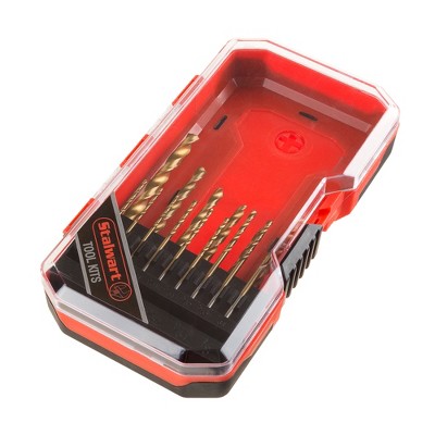 Drill Bit Set, Titanium Finish and High-Speed Steel Build Straight Shank Twist Bits for Power Drill- 15 Piece Kit with Storage Case