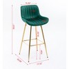 SKRAN 26 Inch Velvet Upholstered Counter Height Barstool, With Back  And Metal Frame, Modern Design for Kitchen, Home Bar, Dining Room - 3 of 4
