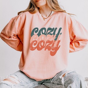 Simply Sage Market Women's Lightweight Garment Dyed Graphic Sweatshirt Retro Cozy Stacked Colorful - 1 of 4