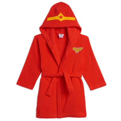 DC Comics Justice League Wonder Woman Little Girls Costume Long Sleeve Pajama Sleep Robe 5-6
