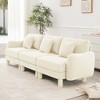VASIP Boucle Fabric 3-Seater Sofa, Shell-Shaped Armrests & Self-Wrapped Cylindrical Legs, for Living Room & Apartment,Beige - 3 of 4