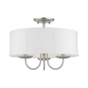 Livex Lighting Brookdale 3 - Light Semi-Flush Mount in  Brushed Nickel - 1 of 1