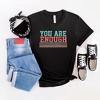 Simply Sage Market Women's You Are Enough Stripes Short Sleeve Graphic Tee - image 3 of 3