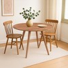 Royal Hampton Dining Table | 47" Round Top | Handmade Natural Brown Mango Wood | Angled Four Legged Base - 2 of 4