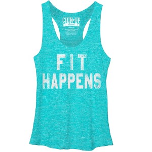 Women's CHIN UP Fit Happens Racerback Tank Top - 1 of 3