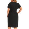 Agnes Orinda Women's Plus Size Short Sleeve Above Knee Sheath Office Work Bodycon Dresses - 4 of 4