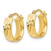 Black Bow Jewelry 4.4mm x 13mm (1/2 Inch) 14k Yellow Gold Diamond-Cut and Polished Hoops - 2 of 4