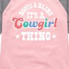 Girls' - Instant Message - It's A Cowgirl Thing Shirt Tail Raglan Graphic T-shirt - 2 of 4