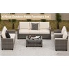 6 Pieces Outdoor Sectional Sofa Set with Dining Table & Thickened Cushions, All-Weather PE Wicker Furniture for Garden Lawn Deck - 3 of 4