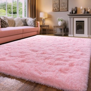 LOVEVOOK Large Area Rugs for Living Room Bedroom, 10x14 Feet Black Fluffy Shag Rugs, Modern Indoor Floor Carpet for Home Decor Aesthetic - 1 of 4