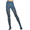 Memoi Floral Paisley Cotton Blend Sweater Tights Seaport S-M - 3 of 4