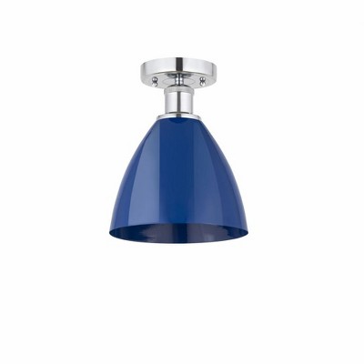 Plymouth Dome - 1 Light Semi-Flush Mount In Industrial Style-11.25 Inches Tall and 7.5 Inches Wide