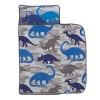 Everything Kids Blue and Grey Dino Toddler Nap Mat with Pillow and Blanket - 2 of 4