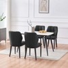 Bekrvio Mid Century Modern Dining Chairs, Upholstered Leather Armless Chairs with Checkered Pattern Back, for Kitchen & Dining Room - 4 of 4