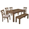 Best Master Furniture,Janet 48" Transitional Wood Dining Bench in Driftwood - 2 of 3