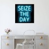 Neon Seize The Day Aqua on Black by Hailey Carr Unframed Wall Canvas - iCanvas - 4 of 4