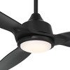 Casa Vieja 60" Revere Mid Century Modern Indoor Outdoor Ceiling Fan 3 Blade Customize LED Remote Control Matte Black Finish Bedroom Patio Damp Rated - 3 of 4