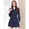 Allegra K Women's Polka Dots Lapel Collar Button Down Shirt Dress - 3 of 4