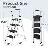 Syemin Ladders Light Folding 4 Step Stool Wide Anti-Skid Pedal, Strong Steel Ladder, Multi-purpose Folding Portable Ladder, White, 35"*35"*54.33" - 2 of 4