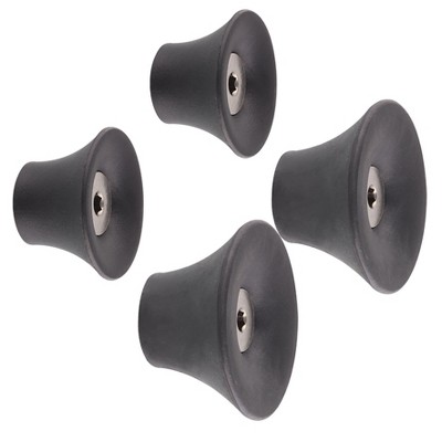 WAGNER – design yourself Multipurpose Wall Hook Set, Black Rubber & Steel, 4pc — Supports up to 35 lbs