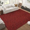 Large 9x12 Ft Christmas Area Rug – Washable, Soft Non-Slip Indoor Carpet for Living Room & Bedroom, Ultra-Thin, Red/Black - 2 of 4