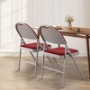 2/4/6 Pack Folding Chairs, Linen Padded Foldable Chair Set, Heavy Duty Metal Folding Chair with Soft Cushion and Back - 2 of 4