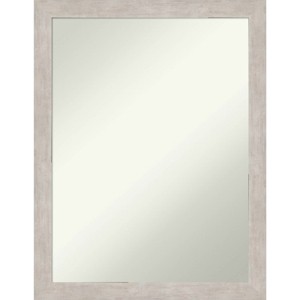 21" x 27" Non-Beveled Marred Wood Bathroom Wall Mirror Silver - Amanti Art: Modern Rectangular Design, Includes Wall Mounting Hardware - 1 of 4