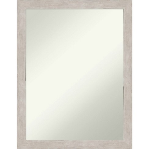 21" x 27" Non-Beveled Marred Wood Bathroom Wall Mirror Silver - Amanti Art: Modern Rectangular Design, Includes Wall Mounting Hardware - image 1 of 4