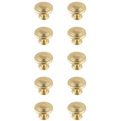Elegant Lighting Minu 1.3Inch Diameter Brushed Gold Mushroom Knob Multipack (Set of 10)