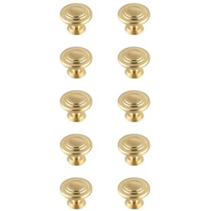 Elegant Lighting Minu 1.3Inch Diameter Brushed Gold Mushroom Knob Multipack (Set of 10) - 1 of 4