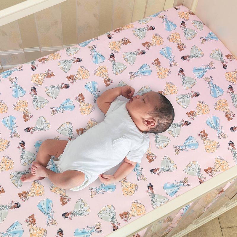 Lambs &#38; Ivy Disney Baby Princesses Fitted Crib Sheet, 2 of 5