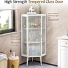 QingMoon Corner Cabinet, Floor Storage Cabinet, Narrow Organizer with Fluted Glass Door and Shelves for Bathroom and Laundry Room - 3 of 4
