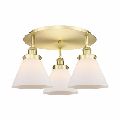 Cone - 3 Light Flush Mount In Art Deco Style-9.5 Inches Tall and 19.5 Inches Wide