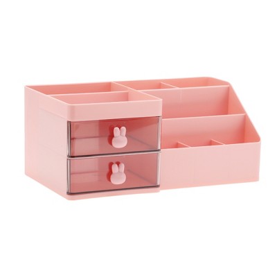 Unique Bargains Makeup Organizer W/ 2 Drawer 8 Grids 1 Pc