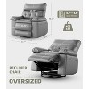 Manual Recliner Chair, PU Leather Rocker Recliner Chair for Adults, 360 Degree Swivel Lounge Chair with Side Pocket - 2 of 4