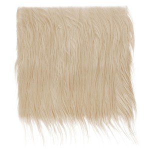 Unique Bargains DIY Crafts Halloween Gnome Beard Plush Fluffy Faux Fur Fabric Square Patches - 1 of 4