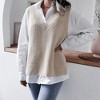 Women's Sweater Vest V Neck Relaxed Fit Knit Vest Sleeveless Casual Sweater Waistcoat - 2 of 4