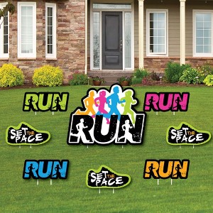Big Dot of Happiness Set the Pace - Running - Yard Sign and Outdoor Lawn Decorations - Track, Cross Country or Marathon Party Yard Signs - Set of 8 - 1 of 4