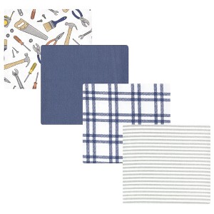 Luvable Friends Hudson Baby Flannel Receiving Blankets 4pk - 1 of 2