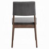 Royal Hampton Dining Side Chair Set of 2, Dark Gray Corduroy, Walnut Brown - 4 of 4