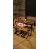Resenkos Kitchen Table and Chairs Sets,Dining Table Set,4 Pieces Space-Saving Dining Table Set with Bench and 2 Stools-Oak Gray - 2 of 4