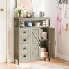 Storage Cabinet with 2 Doors & 4 Drawers, Pantry Cabinet, Floor Hutch Cupboard - 3 of 4