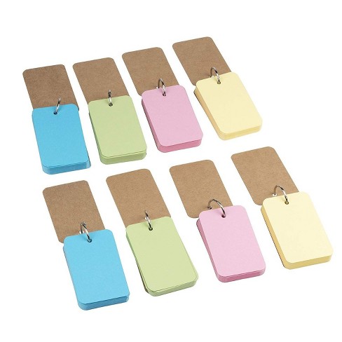 juvale 8 pack blank flash cards 4 pastel colored with rings study flip index card 50 sheets each 2 x 3 5 pink blue green yellow target sony memory stick adapter sd alphabet learning