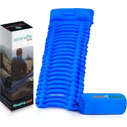 SereneLife Backpacking Air Mattress Sleeping Pad - Self Inflating Waterproof Lightweight Sleep Pad Inflatable Camping Sleeping Mat SLCPB (Blue)
