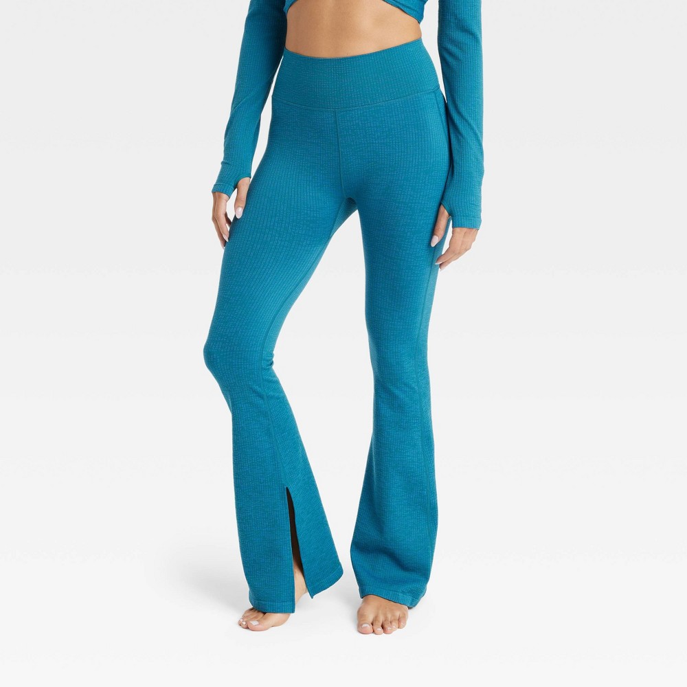Women's Textured Flare Leggings - JoyLab™ Blue S