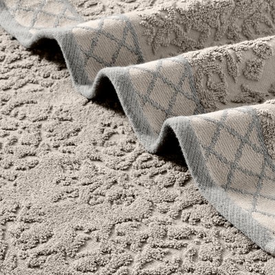 Gray Cotton Damask Jacquard 6-Piece Towel Set