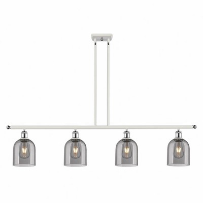 Bella - 4 Light Stem Hung Island In Industrial Style-10 Inches Tall and 48 Inches Wide