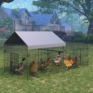 Large Walk-in Chicken Coop Metal, 86"*40" l Chicken Run for Yard with Waterproof, Poultry Cage Hen House for Backyard Farm for Chicken, Duck, Goose - 1 of 4