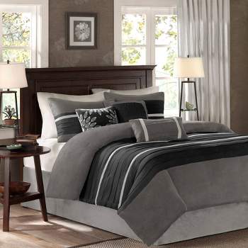 7pc Queen Powell Suede Brown Set - Park : Target Comforter Faux Madison