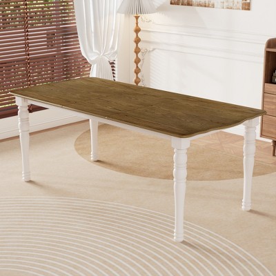 Extendable Dining Table for 4 to 8, Dinette Table Space-Saving Dinner Table Kitchen Table with Removable leaf, Rustic - ModernLuxe